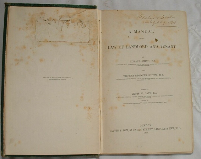 Law Book from office of Fisher & Fisher